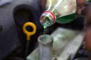close up oil tank with pump car