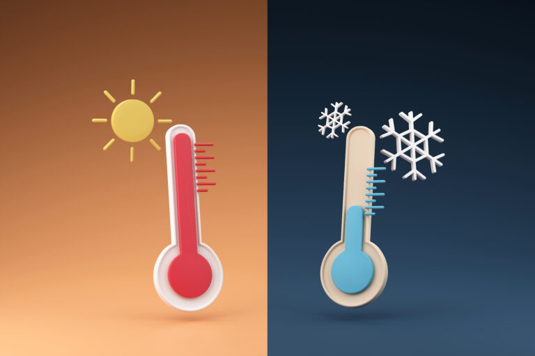Dicas para proteger os cabos de travão em climas extremos 21 temperature contrast cold heat weather minimal thermometer symbol 3d rendering illustration