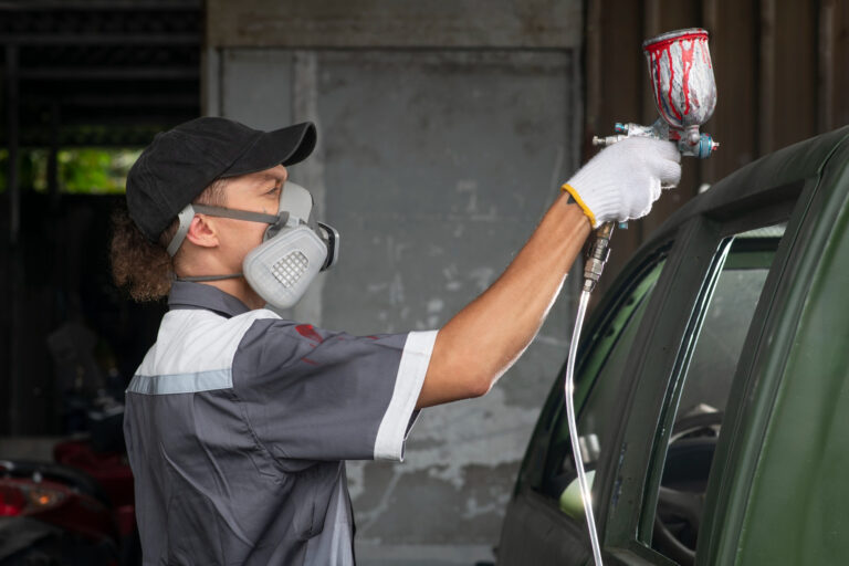 Consejos para lograr un acabado perfecto en pintura para coches 7 Proceso profesional para pintar coche en taller de automoción.