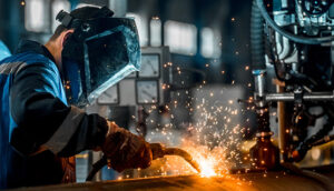 Técnica de soldar com ferro de solda em componentes elétricos.