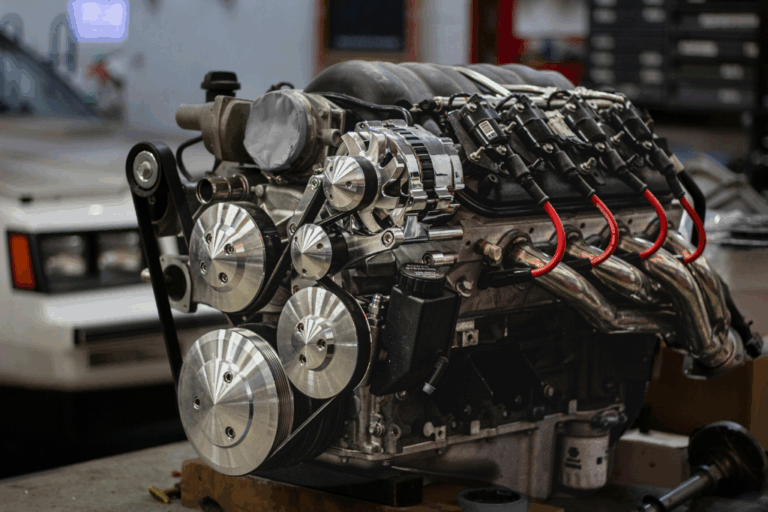 Mécanicien inspectant les joints du moteur pour détecter d’éventuelles fuites d’huile.