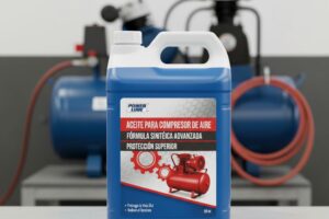 Taller gestionando el aceite para compresor de aire, evaluando opciones para optimizar la rentabilidad.