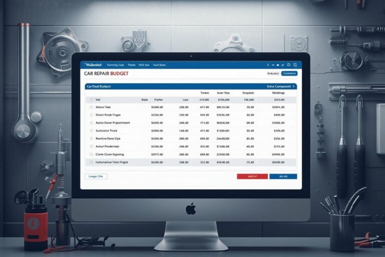 Software para orçamentar grandes reparações de motor 18 Técnico a utilizar software de oficina num computador para orçamentar uma grande reparação de motor.