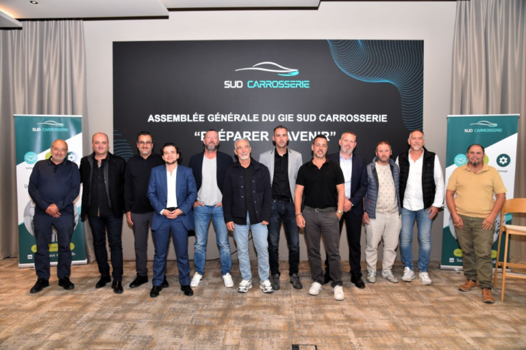 Membres du GIE Sud Carrosserie réunis pour célébrer le cap des 100 adhérents et présenter leur ambition d’expansion nationale.