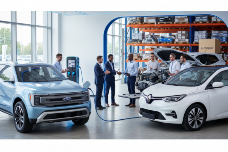 Équipe d’Autodoc Pro analysant des résultats financiers montrant le passage du seuil des 100 millions d’euros.