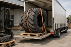 Recolha de pneus agrícolas de grande dimensão