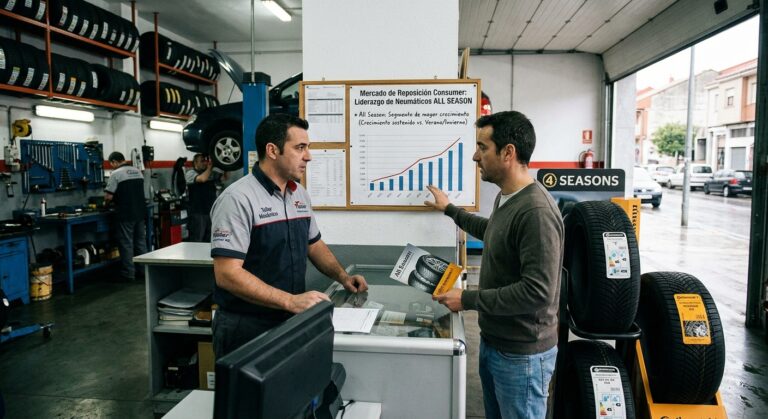 Neumáticos all season reposición taller automoción