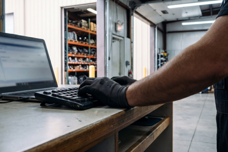 Comparaison entre magasin de pièces auto physique et plateforme B2B numérique