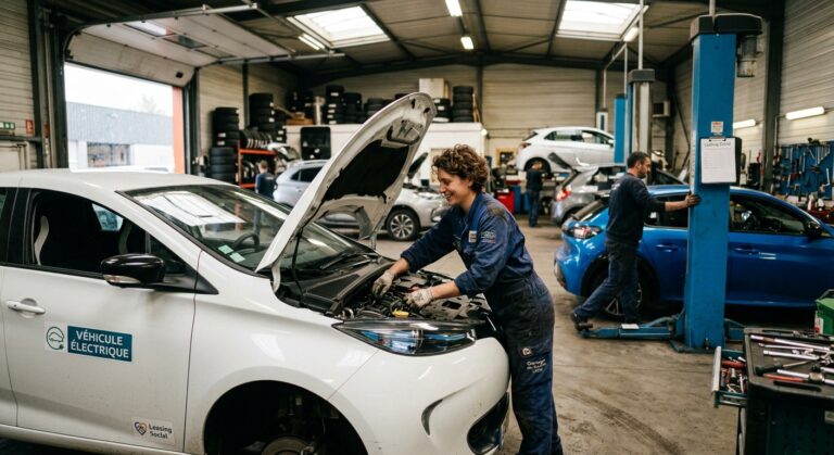 Mains de mécanicien avec gants isolants sur système électrique