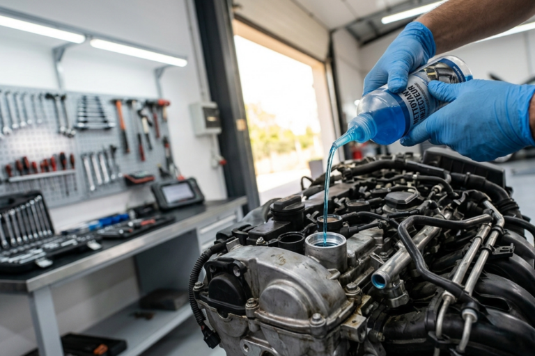 Nettoyant Injecteur en Atelier : Efficacité Réelle, Limites et Quand Recommander le Nettoyage Ultrasonique 2 Technicien nettoyant un injecteur par bain à ultrasons en atelier automobile professionnel