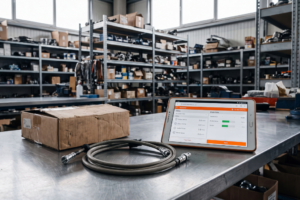 Flexible de frein automobile montrant les signes d'usure et de détérioration