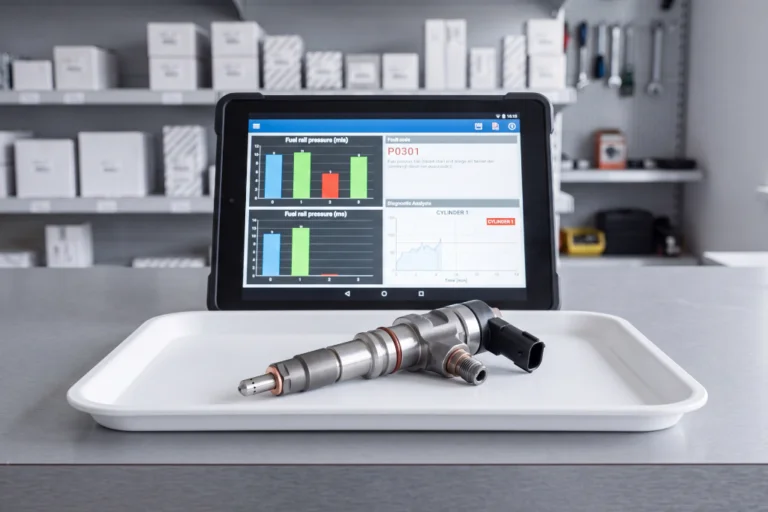 Injecteurs Citroën C4 1.6 HDI 110ch : Code P0201 et Prix Réel Garage France 1 Mécanicien professionnel travaillant sur lors de l'entretien d'un véhicule