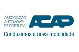 Logotipo de la Asociación Automovilística de Portugal (ACAP) en azul sobre fondo blanco con el lema Conduzimos à nova mobilidade.